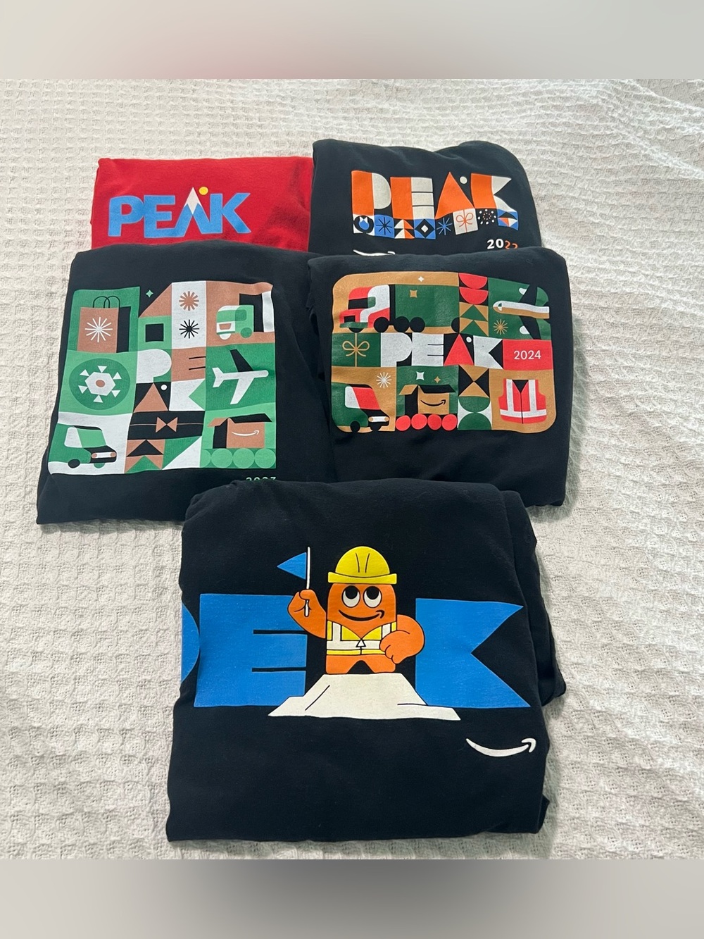 2021-2025 Amazon Peak Employee T-Shirt Lot-Annual Peak Event Tees Size XL